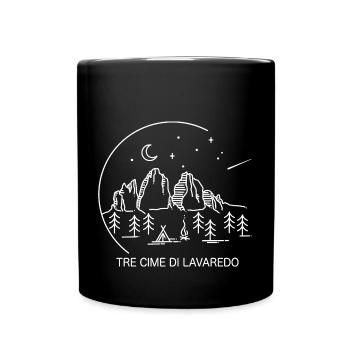 Drei Zinnen Tre Cime di Lavaredo Dolomiten Italien - Tasse einfarbig - Schwarz - Vorne