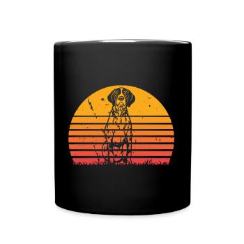Deutsch Drahthaar Sonnenaufgang Vintage - Tasse einfarbig - Schwarz - Vorne