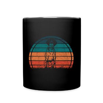 Chien allemand à poil dur Vintage Rétro - Mug uni - noir - Devant