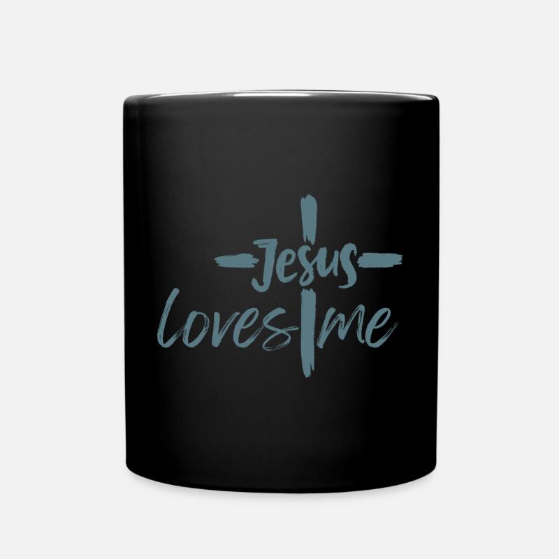 Jesus loves me - Full Colour Mug - black