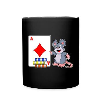 Maus Poker Pokerkarten Pokerchips - Tasse einfarbig - Schwarz - Vorne