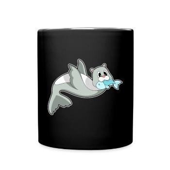 Poisson phoque - Mug uni - noir - Devant