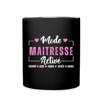 Mode maitresse activé cadeau maîtresse d' école - Mug uni - noir - Devant