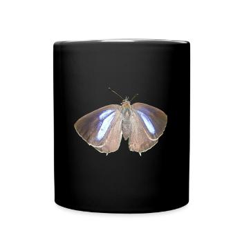 Blauer Eichen-Zipfelfalter - Tasse einfarbig - Schwarz - Vorne