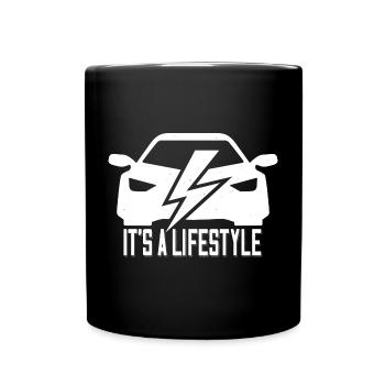It's A Lifestyle Supercharge - Elektro Auto Fans - Tasse einfarbig - Schwarz - Vorne