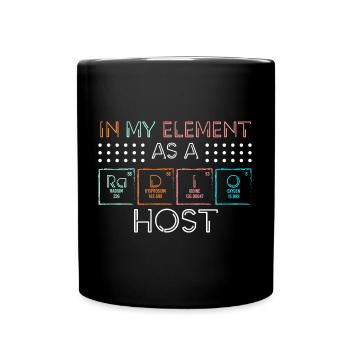 Podcast Announcement Speaker Broadcast - Full Colour Mug - black - Front