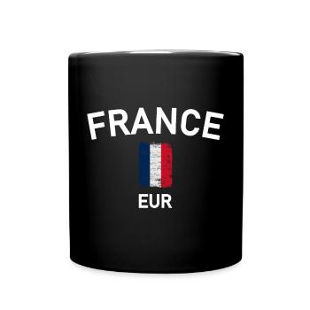 Arc de France avec drapeau tricolore - Mug uni - noir - Devant