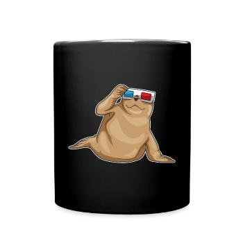 Lunettes de phoque - Mug uni - noir - Devant