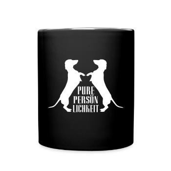Dackel reine Persönlichkeit - ich liebe Dackel - Tasse einfarbig - Schwarz - Vorne