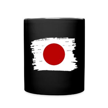 Drapeau du Japon utilisé Look Nihon drapeau japonais - Mug uni - noir - Devant