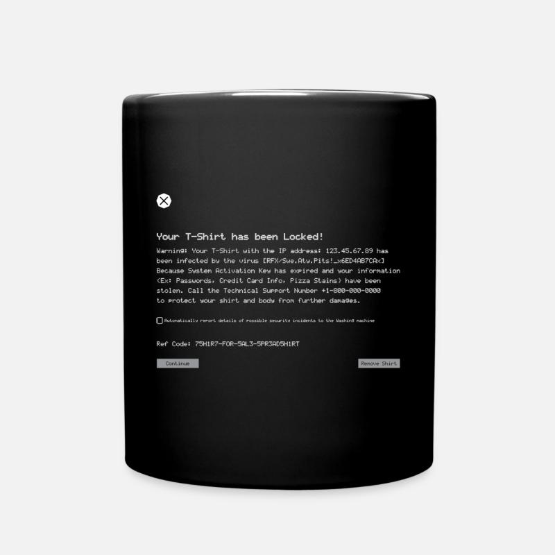 Lustiger Virenfehler Computer - Tasse einfarbig - Schwarz