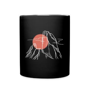 Soleil rouge sur les montagnes de la ligne - Mug uni - noir - Devant