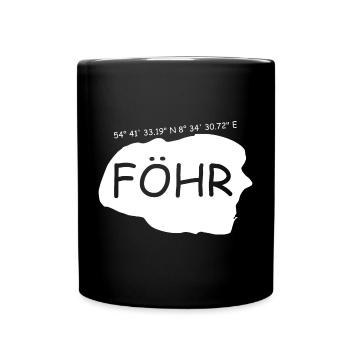 Föhr Koordinaten - Tasse einfarbig - Schwarz - Vorne