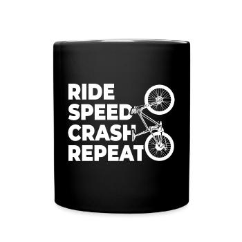 cyclisme, chute, répétition - Mug uni - noir - Devant
