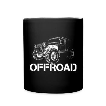 tout-terrain terrain 4x4 montagnes voitures icône icône graphique - Mug uni - noir - Devant