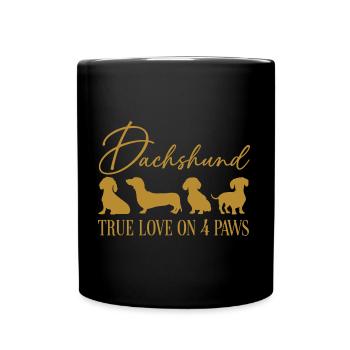 Dachshund true love on four paws - Full Colour Mug - black - Front