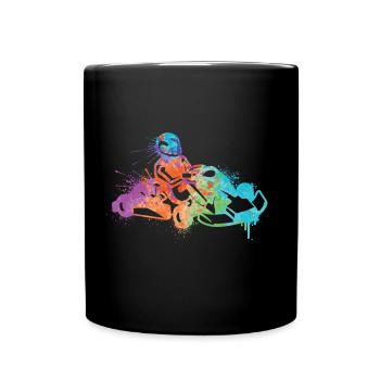 Go-Kart Racing Go-Kart Driver Kids Go-Kart - Full Colour Mug - black - Front