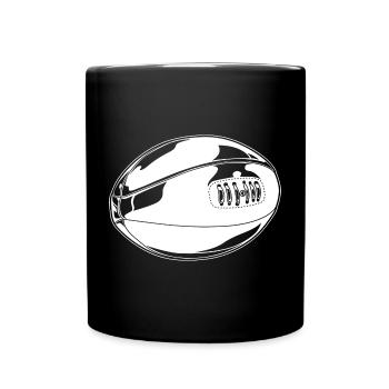 Rugbyball Zeichnung - Tasse einfarbig - Schwarz - Vorne