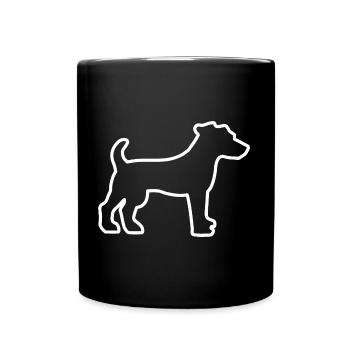 Jack Russell Terrier - Contour blanc - Mug uni - noir - Devant