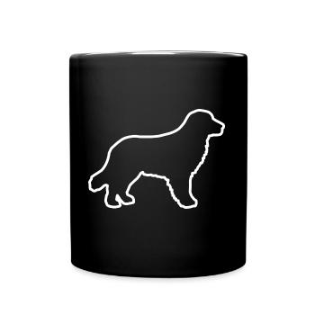 Golden Retriever - white outline - Full Colour Mug - black - Front