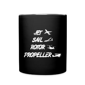 Düsen Segel Rotor Propellerflugzeug - Tasse einfarbig - Schwarz - Vorne