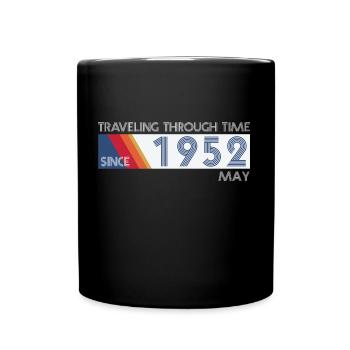 Funny time travel birthday design May 1952 - Full Colour Mug - black - Front