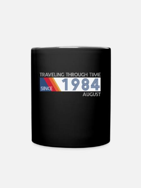 Drôle de voyage dans le temps anniversaire Design août 1984 - Mug uni - noir