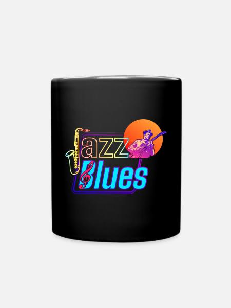 Jazz and Blues Music | Feel The Music - Full Colour Mug - black