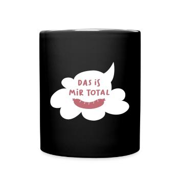 Wolke Wurst cool Quotes gleichgütig egal Bürohumor - Tasse einfarbig - Schwarz - Vorne