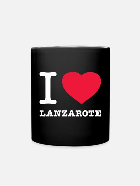 I LOVE LANZAROTE - Tasse einfarbig - Schwarz