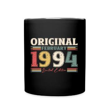 30. Geburtstag Vintage Februar Jahrgang 1994 - Tasse einfarbig - Schwarz - Vorne