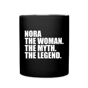 Mythos Legende lustiger bester Name Nora - Tasse einfarbig - Schwarz - Vorne