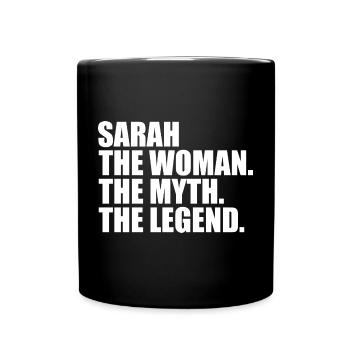 Femme, Mythe, Légende, Prénom, Sarah - Mug uni - noir - Devant