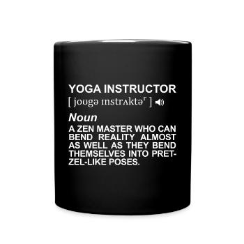Yoga Teacher Definition - Full Colour Mug - black - Front