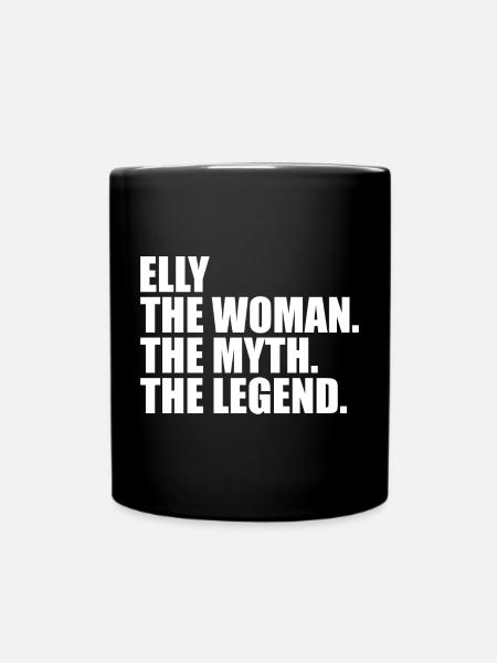 Woman Myth Legend Name Elly - Full Colour Mug - black