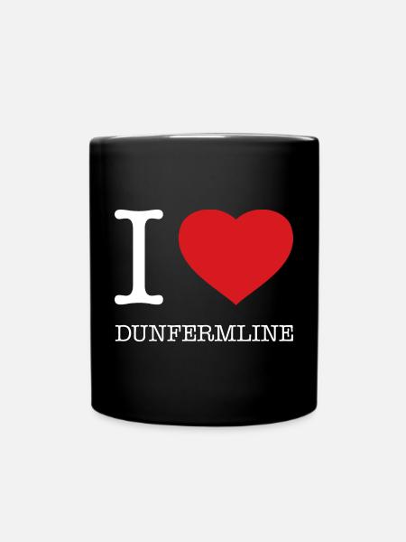 I LOVE DUNFERMLINE - Full Colour Mug - black