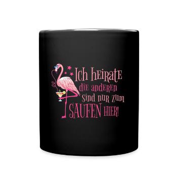Enterrement de vie de garçon Flamingo Booze disant drôle je me marie - Mug uni - noir - Devant