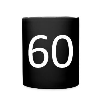 60e anniversaire 60e anniversaire 60 numéro 60 blanc - Mug uni - noir - Devant