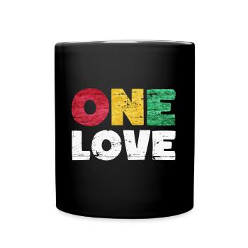One Love Reggae Music - Full Colour Mug - black - Front