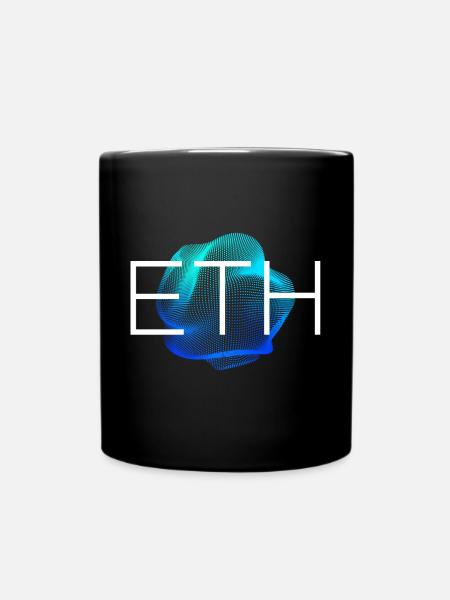 ETH Blockchain Kryptowährung - Tasse einfarbig - Schwarz
