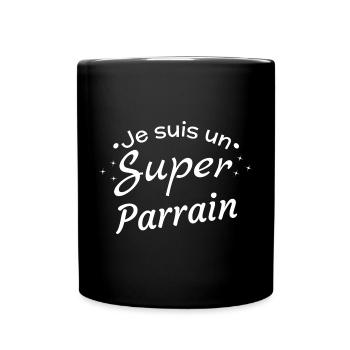 Je suis un super Parrain - Mug uni - noir - Devant