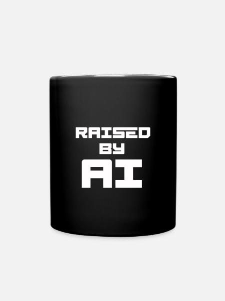 RAISED BY AI - Tasse einfarbig - Schwarz