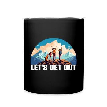 Nichts wie raus mit der Familie in die Natur - Tasse einfarbig - Schwarz - Vorne