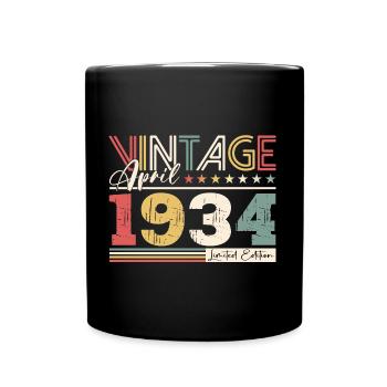 90e cadeau d’anniversaire avril Vintage 1934 - Mug uni - noir - Devant