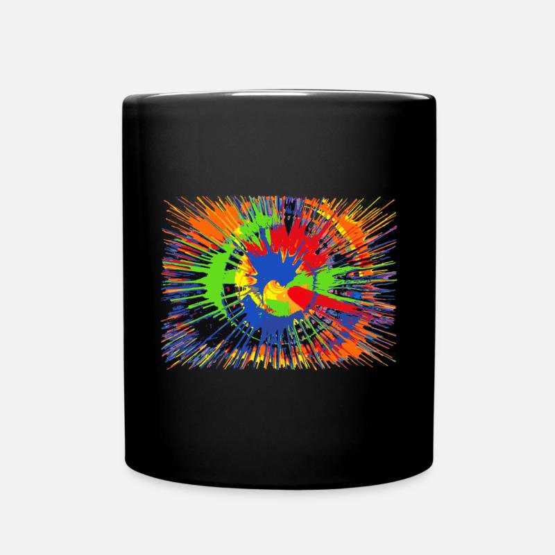 Farbkleckse - Tasse einfarbig - Schwarz