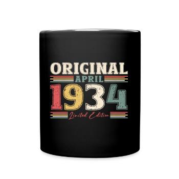 90e anniversaire mari Original avril Vintage 1934 - Mug uni - noir - Devant
