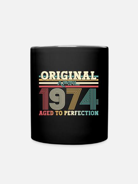 50e anniversaire Original avril né 1974 - Mug uni - noir