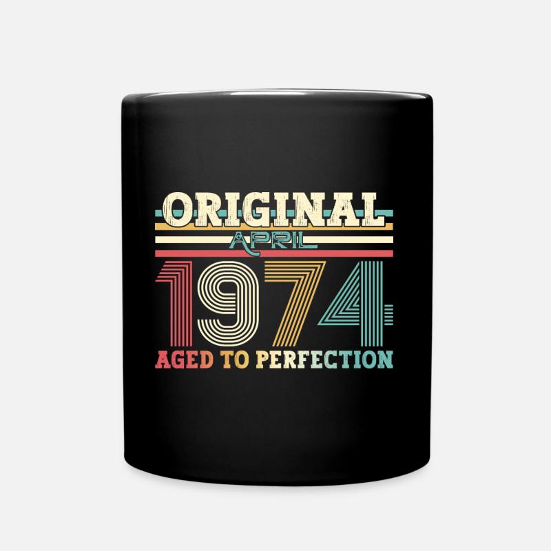 50e anniversaire Original avril né 1974 - Mug uni - noir