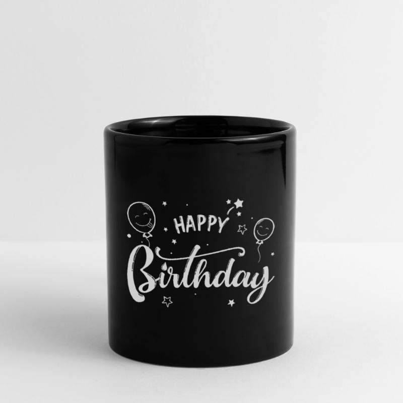 Birthday Balloons Script Full Colour Mug