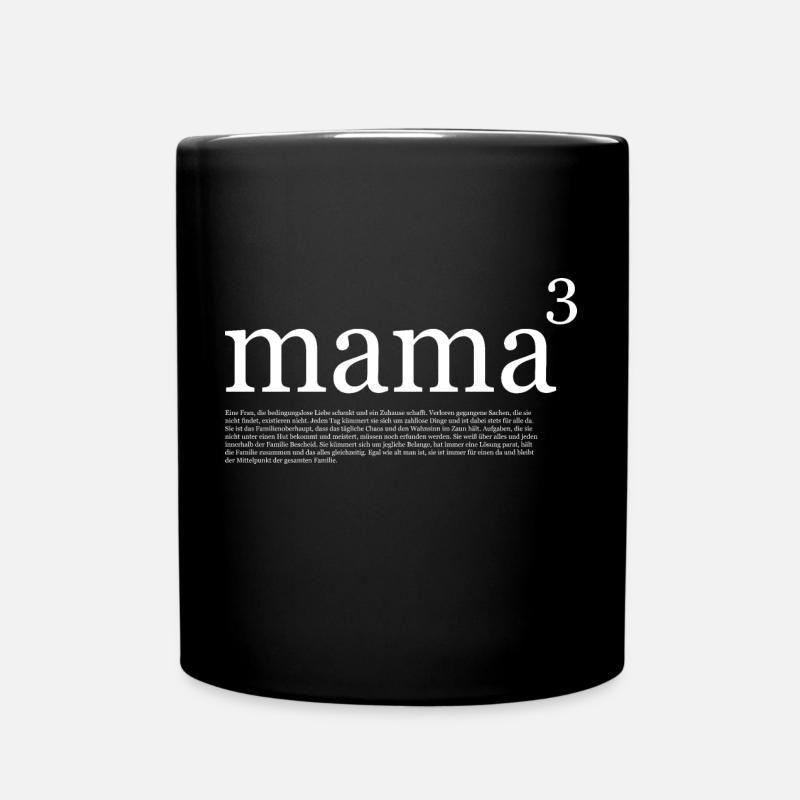 Mama hoch 3 Mama Definition Muttertag - Tasse einfarbig - Schwarz